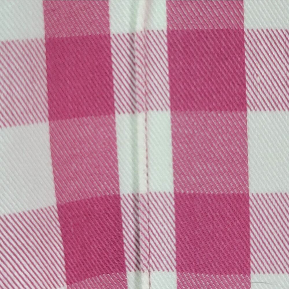 2/$15 Time and Tru Fuchsia Pink White Gingham Check Capri Crop Pants Women's 14 - Picture 14 of 15